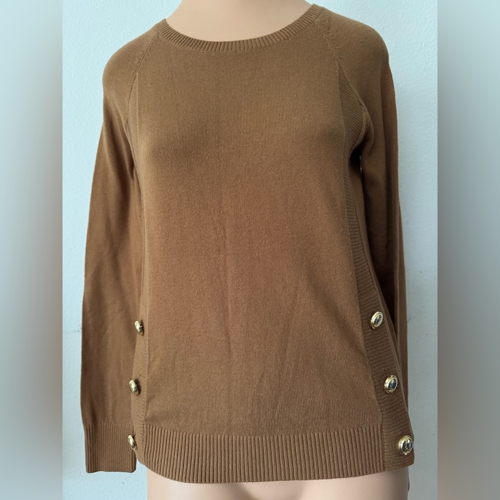 ❤️TALBOTS Dark Camel Button-Detail Sweater Size S/ XS 3 For $15